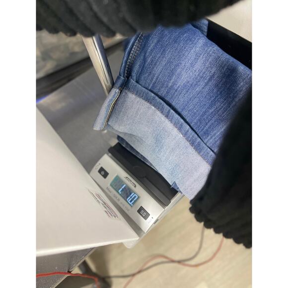 women's size 8 blue jeans denim cropped length roll up look classic denim Merona - Picture 13 of 14